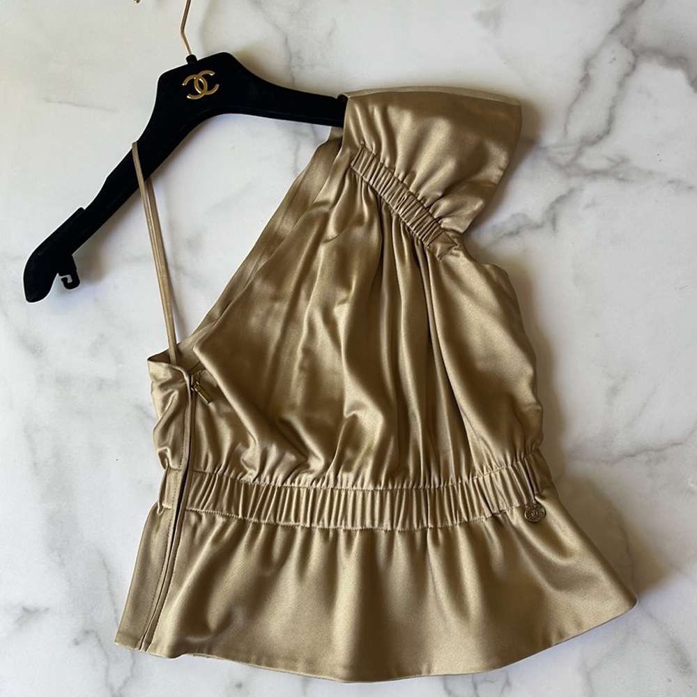 Chanel One shoulder sleeveless blouse size 34 (US2)
